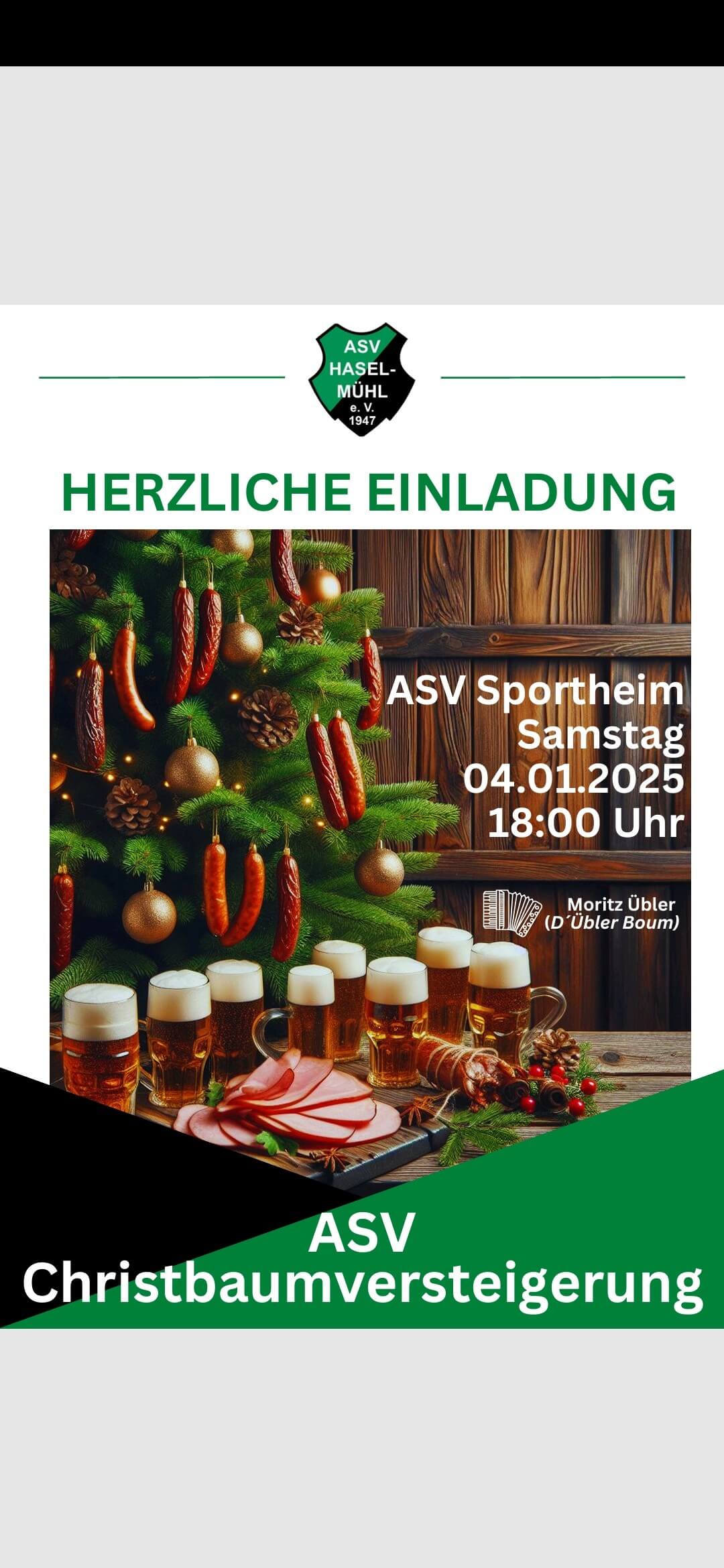 Christbaumversteigerung ASV Haselmühl 