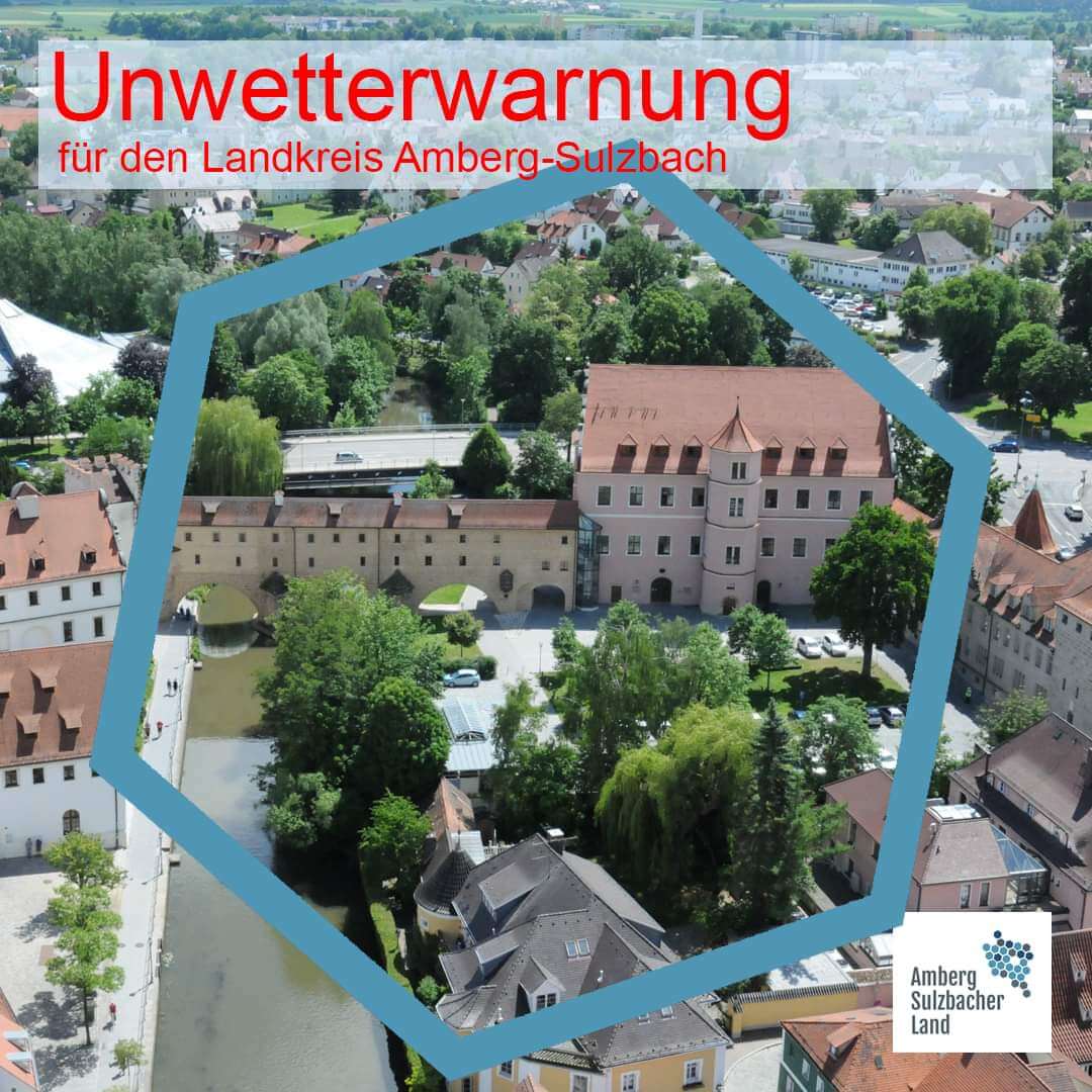 Unwetterwarnung für den Landkreis Amberg-Sulzbach 