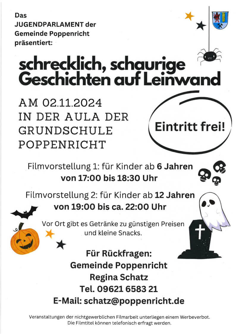 🎃 Halloween Filmabend - schrecklich, schaurige Geschichten auf Leinwand 👻